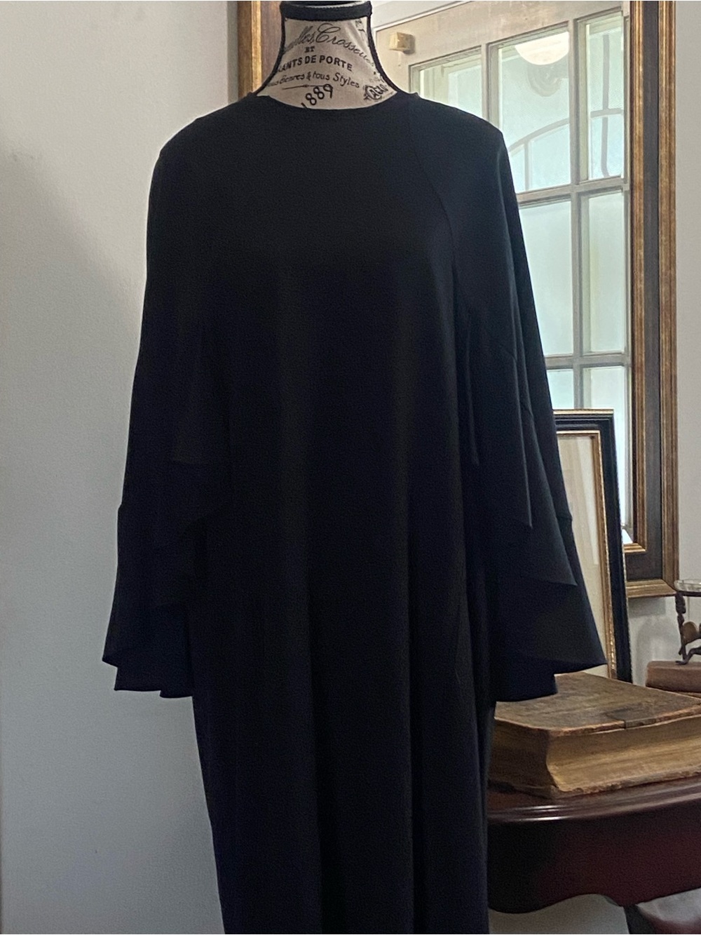 Chloe Black Long-Sleeve Ruffle Dress